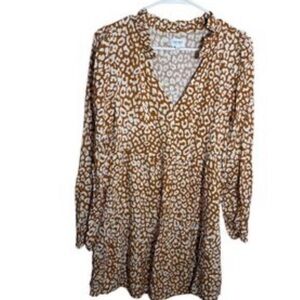 True Craft Animal Print Long Sleeve Dress size OX excellent condition